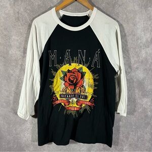 Mana Shirt Men Medium Rayando el Sol 2019 Tour Baseball Tee Rock en Espanol RARE